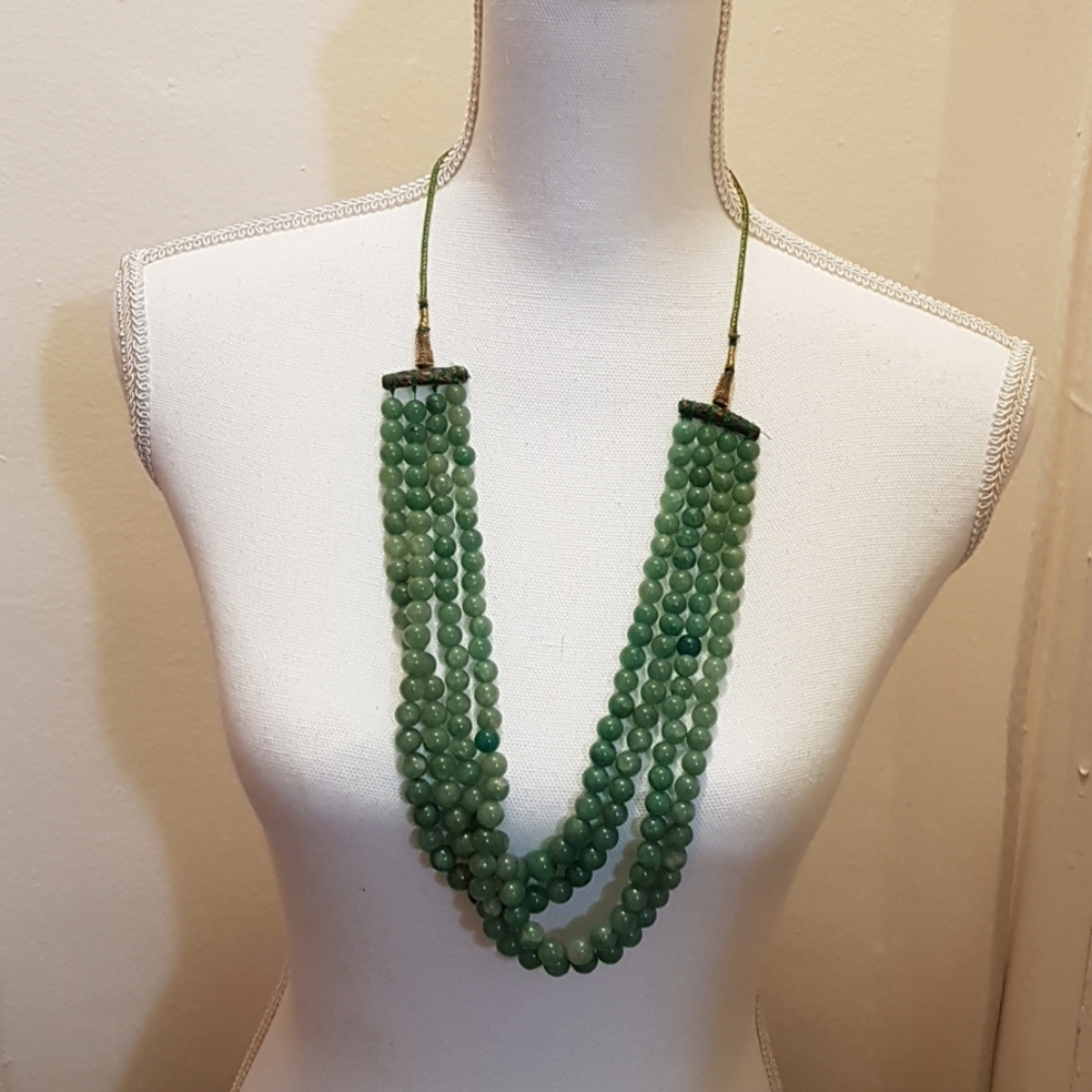 Raw Emerald Beaded Necklace